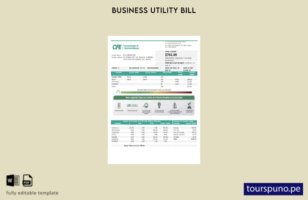 listo para imprimir plantilla de factura comercial de servicios públicos de elec